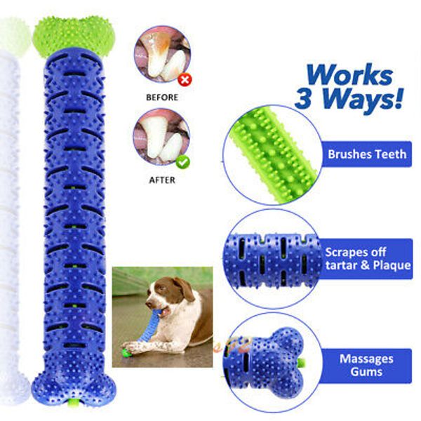 Puppy Brush Dog Toothbrush Chew Toy Stick Cleaning Massager Pet Teeth Cleaning