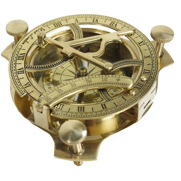 4" Sundial Compass - Solid Brass Sun Dial