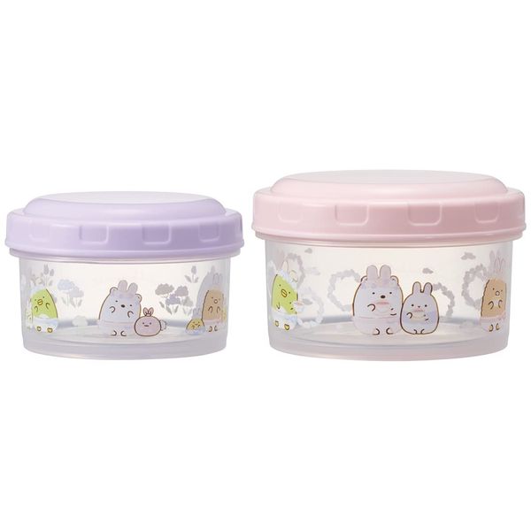 Skater RFC2S-A Food Container, Storage Container, Bento Box, Sumikko Gurashi, Rabbit Rice Bowl, S/M Set of 2, Made in Japan