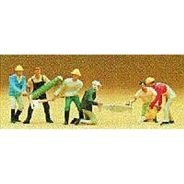Preiser 10042 Lumberjacks (6) with Tools & Log Exclusive Figure Set