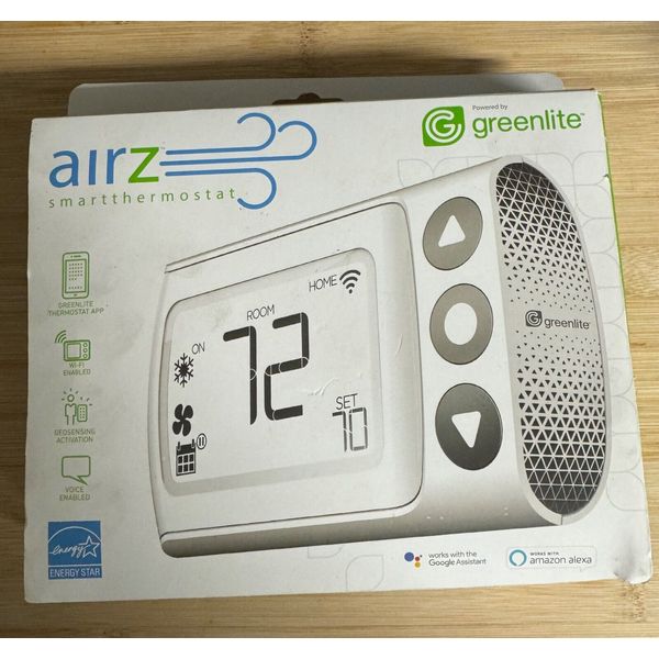 Airz Smart Thermostat Smartthermostat Powered by Greenlite WiFi Enabled Open Box