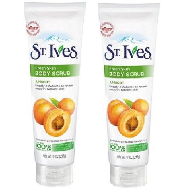 2 Pack St Ives Apricot Fresh Skin Body Scrub 9 oz