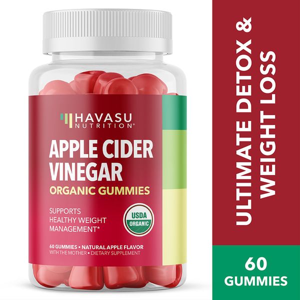 Organic Apple Cider Vinegar Gummies with The Mother Metabolism & Digestion, 60ct