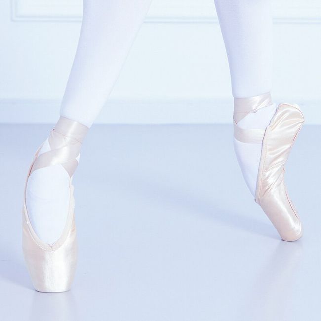 Sansha Pink Ballet Pointe Shoes Satin Upper With Ribbon Women Dance Toe  Shoes