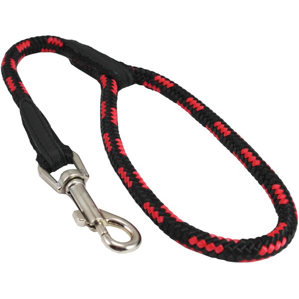 Dogs My Love 18-inch Rope Dog Leash Short (Red/Black, Medium 7/16" (10mm) diam)