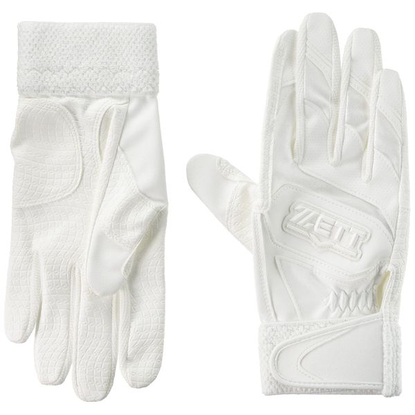 ZETT BG919J Boys Baseball Batting Gloves, Zero One Stage, Ambidextrous, White (1100), JM Size