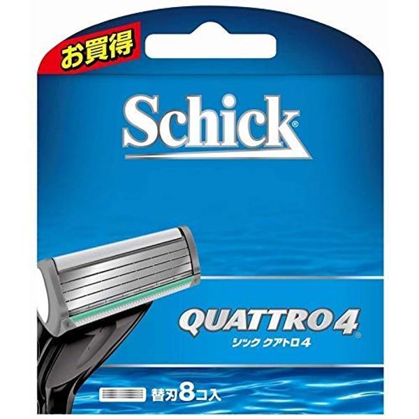 Chic Quattro 4 Replacement Blades (8 pieces) Men's Razor 3 Pieces