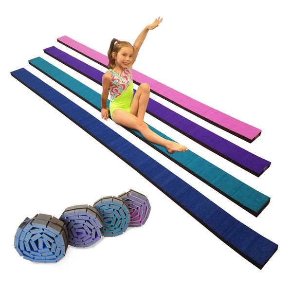 Gymnastics Flexible Roll-Up Foam Training Balance Beam! - (PURPLE)