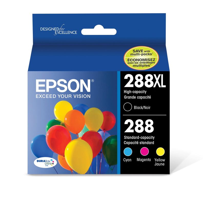 EPSON 288 DURABrite Ultra Ink High Capacity Black & Standard Color ...