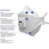3M AURA 9322+SP Comfort Flat-Fold Disposable Respirator, P2, Valved - 5 Pack