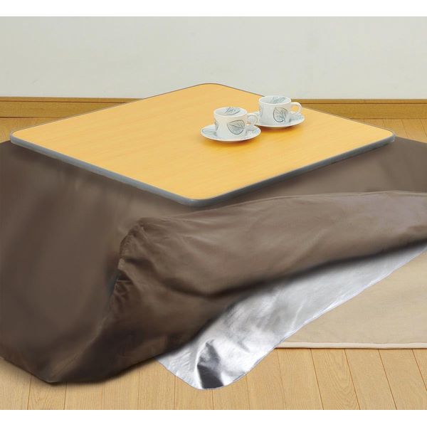 Meiwa Gravure KUH-1518 150x180 Kotatsu Futon Cover, Silver, Semi-Double