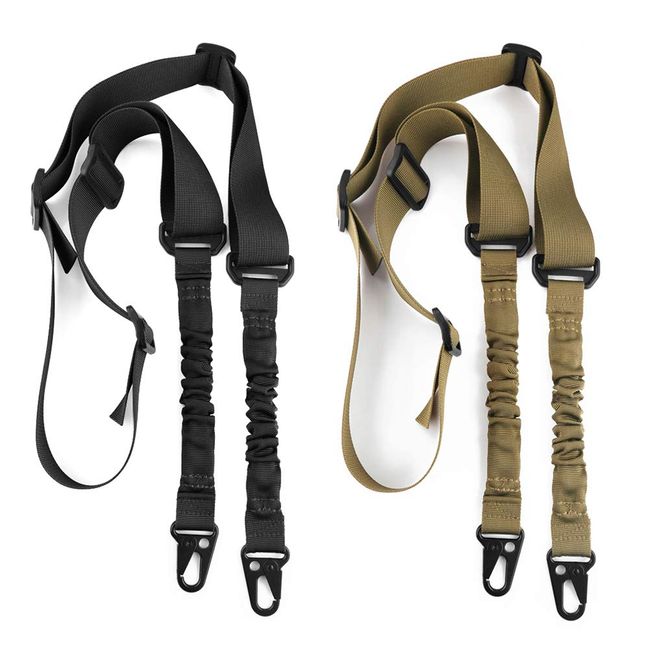 Accmor Rifle Sling 2 Point Gun Sling, 2 Pack Guns Straps Extra Long, Two Points Traditional Slings Rifles Strap with Metal Hook for Outdoor Sports