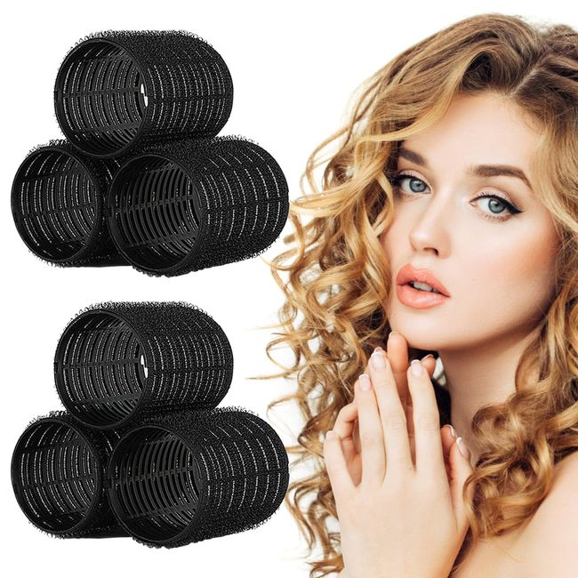 Hriymtd Lockenwickler Set für perfekte Locken 6 selbsthaftende Rollen für langes Haar Styling Hitzefrei und langlebig Ideal für DIY Frisuren