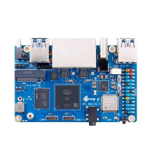 Orange Pi RV2 2GB/4GB/8GB LPDDR4x RISC-V Single Board Computer with 8-Core 64-Bit Processor, Wi-Fi 5.0/Bluetooth 5.0, Development Board Run Linux/Ubuntu/OpenHarmony (4GB)