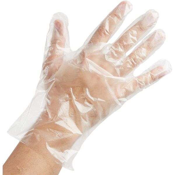 D.A.Y. Republic 150 Pack Disposable Gloves, Clear Polythene, Latex and Powder Free, Cleaning Gloves for Kitchen, Ideal as Catering, DIY and Hair Dye Gloves