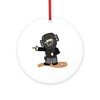 CafePress Umpire Boy Round 4" MDF Holiday Ornament