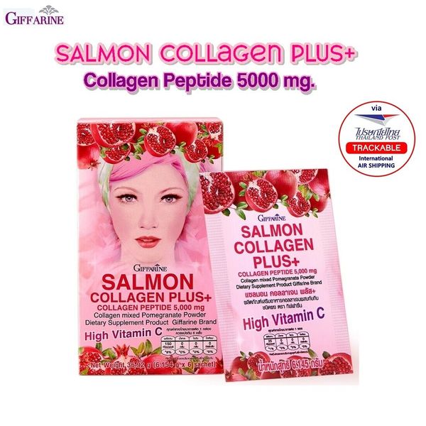 SALMON COLLAGEN PLUS+_Delay Signs of Aging_Repair Skin 37g.(6.145g.x6) GIFFARINE