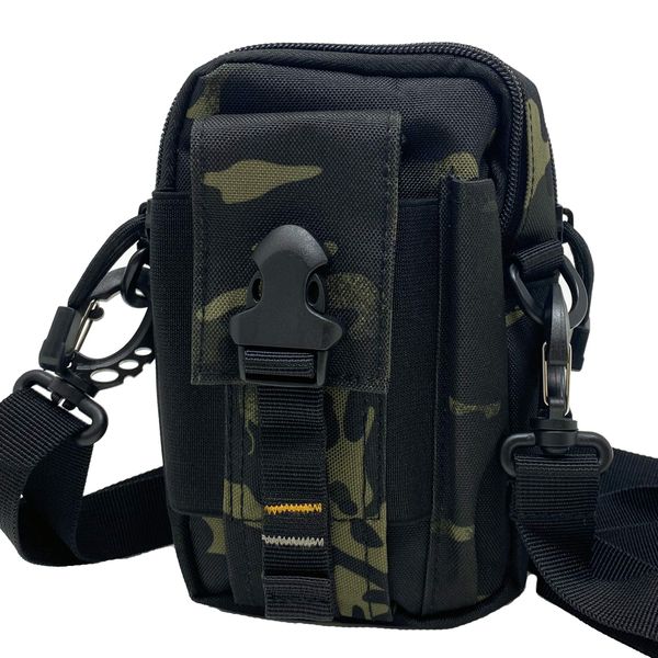 AGOZ Small Molle Pouch, EDC Utility, w/Detachable Cross Body Strap, Buckle Closure & Exterior Pen Sheath, Tactical Pouch, Molle Admin Pouch for Several Accessories, Duty Belt Pouch, Militar Grade Bag