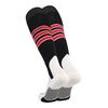 TCK Baseball Stirrup Socks Pattern D (Black/White/Scarlet, Medium)