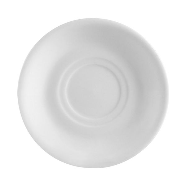 CAC China RCN-2 Clinton Rolled Edge 6-Inch Super White Porcelain Saucer, Box of 36