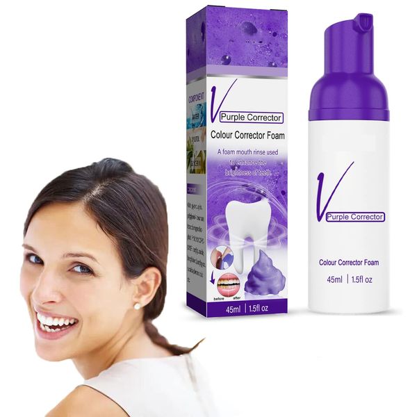 Lila Zahnpasta, Toothpaste,Farbkorrektur Zähne, Zahncreme zur Zahnaufhellung, Zahnpasta für Empfindliche Zähne für Teeth Whitening Frischer Atem(45ml)