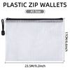 A5 Plastic Wallets Folder Zip Wallets Zipped Wallets Ziplock Bags Zipper Bag - 24PCS Black