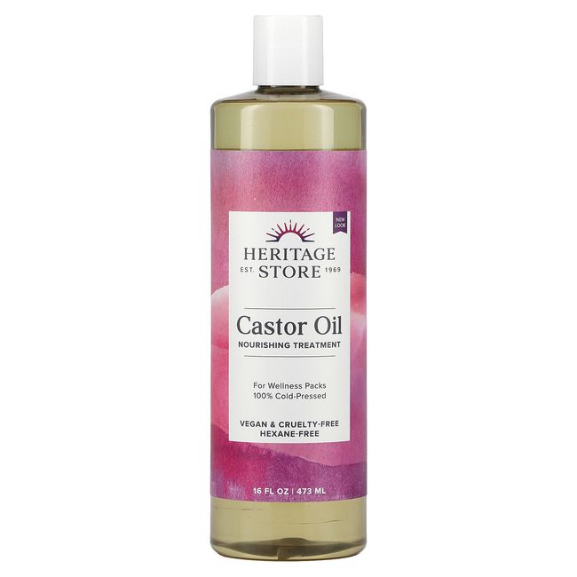 Heritage Store Castor Oil 16 fl oz 480 ml Cruelty-Free, EcoFriendly, Hexane-Free