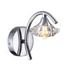 Modern 1 Light Polished Chrome and Crystal Wall Light with Switch