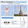 4-Pack US to Europe Plug Adapter Type C Travel