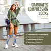 Celeste Stein Women's Mild Compression Knee High Stockings - Blue Morona