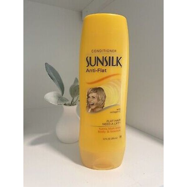 Sunsilk Anti-Flat Conditioner 12 oz Collagen Bouncy Hair Detangles Discontinued