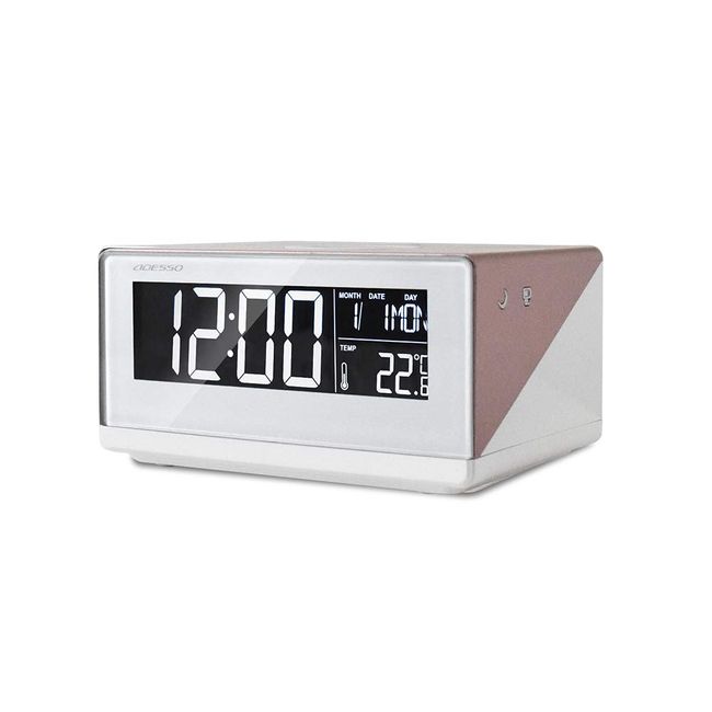 K Corporation Rose Gold QA-02RG Table Clock, 6.2 x 4.2 x 3.1 inches (156 x 107 x 80 mm)