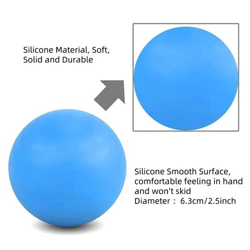 WOVTE Massage Lacrosse Ball for Sore Muscles, Shoulders, Neck, Back, Foot, Body, Deep Tissue, Trigger Point, Muscle Knots, Yoga and Myofascial Release (Blue)…
