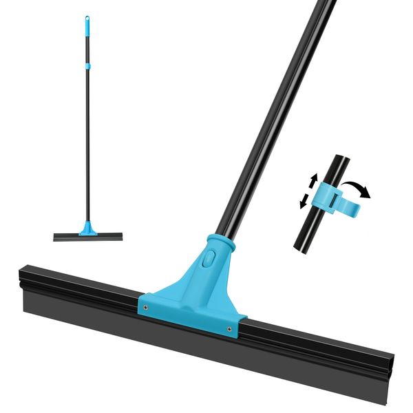 NEWE Wasserschieber Bodenabzieher mit Teleskopisc Stiel 148cm, Abzieher Boden 44.5cm Silikon-Lippe, Duschabzieher Langer Stiel für Fliesen Glas Pool Garage
