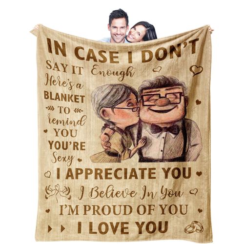 Romantic I Love You Gift Couples Blanket, Gifts for Her/Him, Christmas Valentines Mothers Day Anniversary Engagement Birthday Gift for Men Women Boyfriend Girlfriend Wife Husband Blanket 60"X50"
