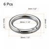 sourcing map Spring Oval Ring, 6Pcs 2.36 Inch Round Spring Snap Clip Trigger Spring Keyring Buckle for Bags Purses Keychain, Silver Tone