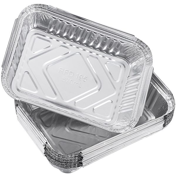 Yardwe 30PCS Aluminum Foil Grill Drip Pans for Outdoor Grill Disposable Aluminum Drip Pans Food Trays for BBQ Grease Drip Pans for Baking, Roasting Cooking (570ml)