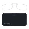 ThinOptics Reading Glasses + Universal Pod Compact Case | Clear Frame, Black Case, Folding Reading Glasses 1.00 Strength Readers