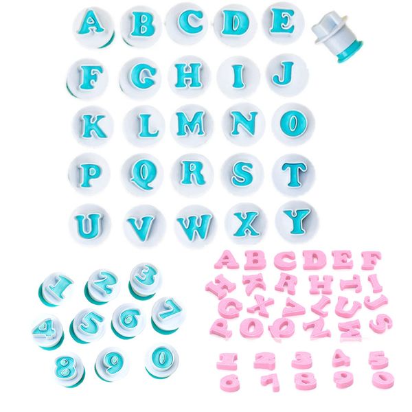 36pcs Alphabet Cookie Cutter Letters Fondant Cake Decorating Icing Cutters, DKDDSSS Fondant Alphabet Letter Cutters and Number Baking Mold for Baking Pie Birthday Christmas Party Cake Decoration