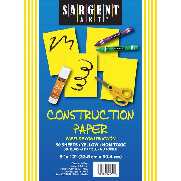 Sargent Art 23-4002 50-Count Yellow Construction Paper