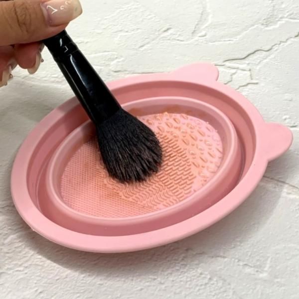 Makeup puff brush cleaning pad pink makeup brush cleaning puff cleaning brush cleaning cushion puff cleaning