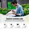 We Can Source It Ltd - 100 x Fully Biodegradable and Compostable Sugarcane Clamshell Takeaway Box 9 Inch with Double Compartment - Eco-friendly Packaging!