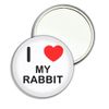 I Love My Rabbit - 77mm Round Compact Mirror