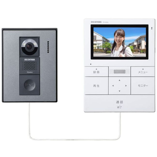 Iris Ohyama TD-SM3010-WSH TV Door Intercom White/Gun Metallic