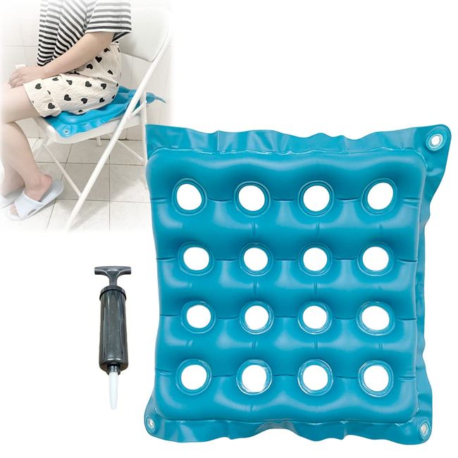 Inflatable Shower Chair Seat Mat for Elderly Handicap Disabled - Bathroom Transfer Benches Chairs Accessories, 18.5"L (Blue)