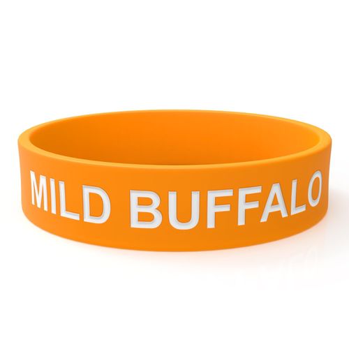Rousse Bands Buffalo Sauce Label Band - Silicone Squeeze Bottle Label for 16oz, 20oz, 24oz, 32oz Mild Buffalo Squirt Bottle Containers - Printed Colored Food Labels for Restaurant, Food Truck