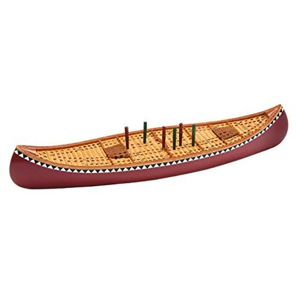 Outside Inside - Hand Painted Canoe Cribbage Board
