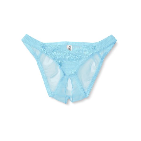 La Pomme 319207 Women's Bikini Panties, Open Panties, Perforated, Lace, Thong, Turquoise