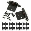 30Pcs Self Closing Cabinet Hinges Overlay for Kitchen Cabinet Door Matte Black