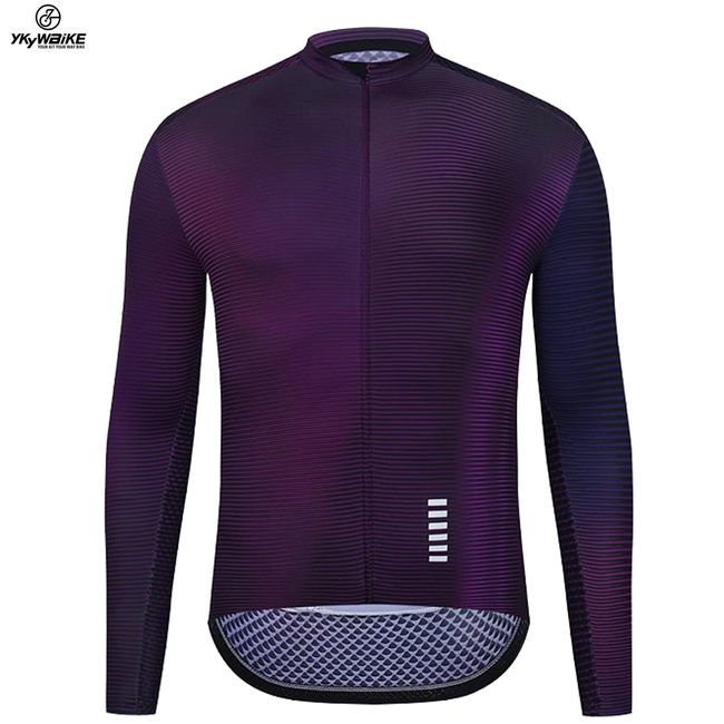 YKYWBIKE Autumn Pro Team Black Long Sleeve Jersey Clothing Race Cycling  Jersey Bicycle Cycling Clothes Ltaly Mesh Fabric Sleeve